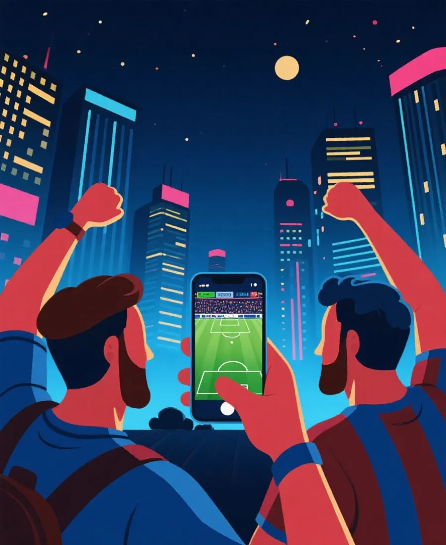 用户通过手机观看体育赛事直播示意图